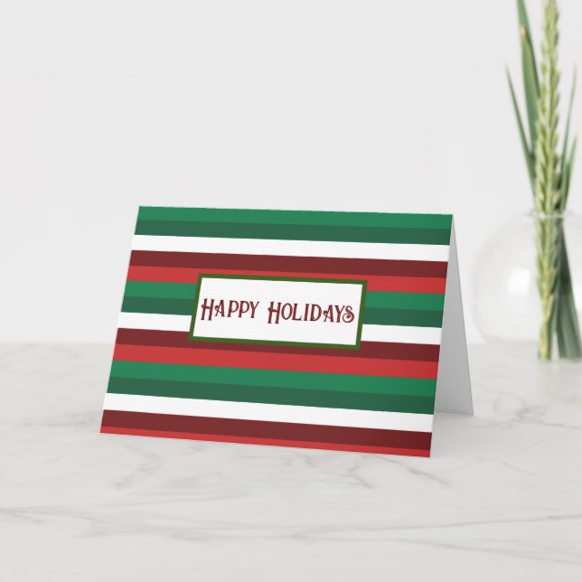 Weihnachtskarte rot und grün gestrichen dankeskarte (Vorderseite)