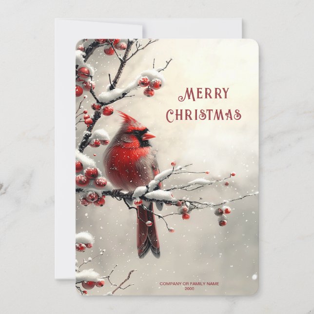 Weihnachtskarte Roter Kardinal Feiertagskarte (Vorderseite)