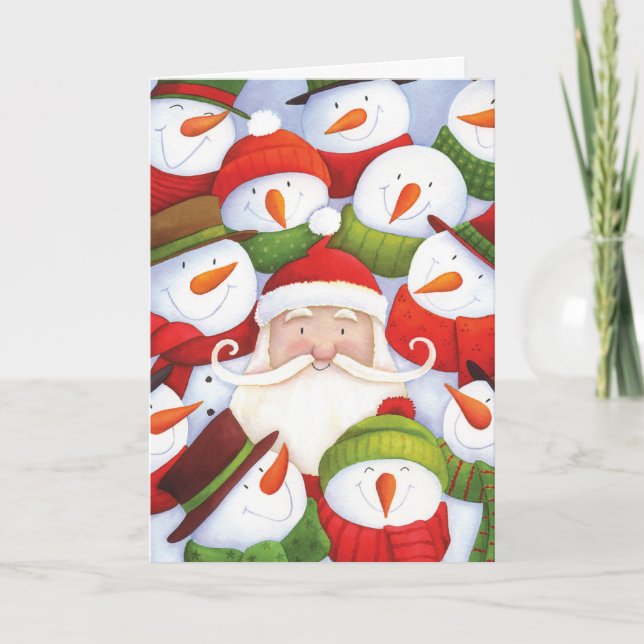 Weihnachtskarte Sankt Selfies Feiertagskarte (Vorderseite)