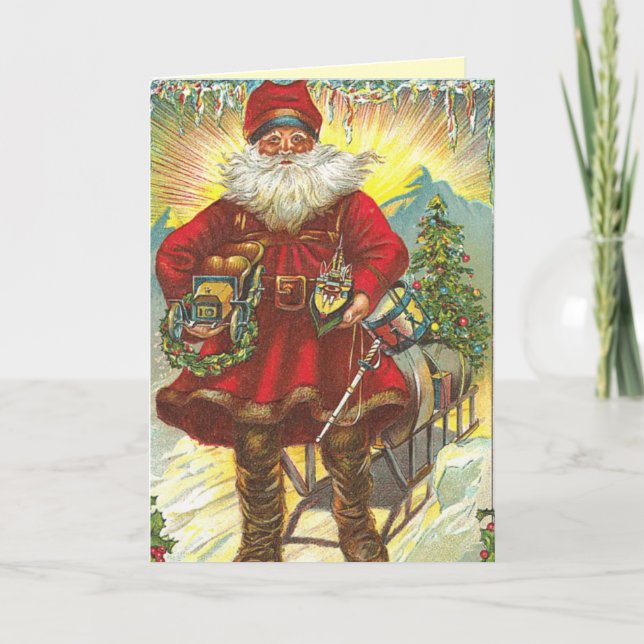 Weihnachtskarte Santa Feiertagskarte (Vorderseite)