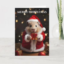 Weihnachtskarte Santa Hamster