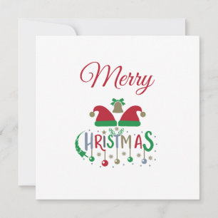 Weihnachtskarte Santa Hüte Ornamente Schneeflocken Karte