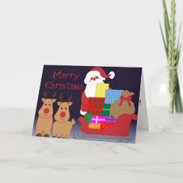 Weihnachtskarte Santa & Reindeer Feiertagskarte