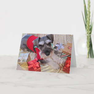 Weihnachtskarte Santa Schnauzer Feiertagskarte