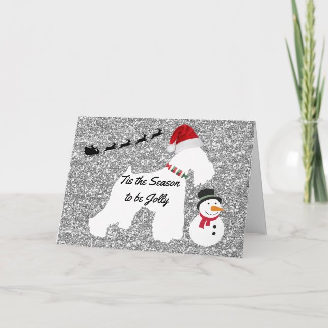 Weihnachtskarte (Schnauzer) Feiertagskarte (Vorderseite)