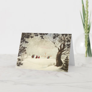 Weihnachtskarte Schneegebiet Feiertagskarte