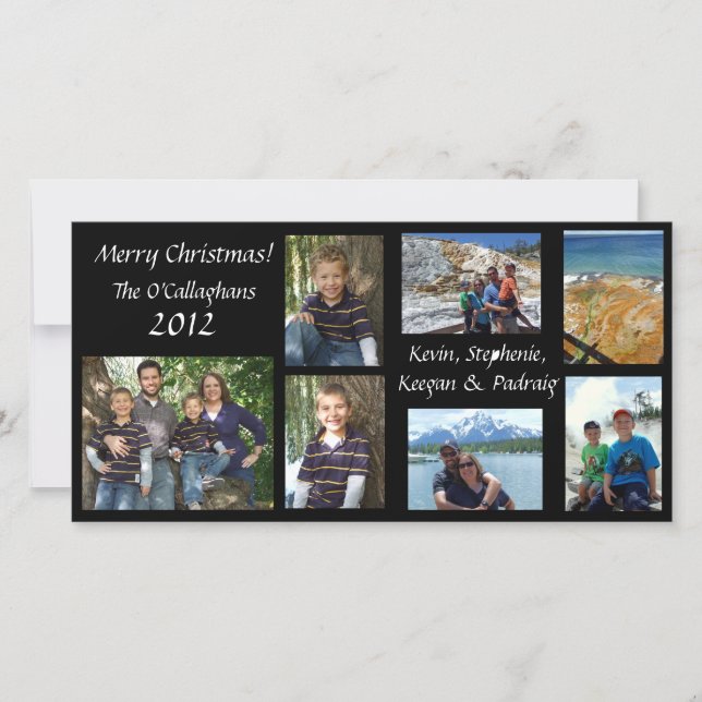 Weihnachtskarte - Schwarzer Hintergrund Feiertagskarte (Vorderseite)