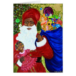 Weihnachtskarte - Schwarzer Weihnachtsmann