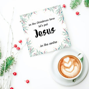 Weihnachtskarte: Setzen wir Jesus in die Mitte Feiertagskarte