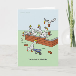 Weihnachtskarte (Six Gänse a-Lay) Feiertagskarte