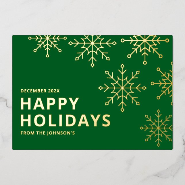 Weihnachtskarte Snowflakes Folien Feiertagskarte (Vorderseite)