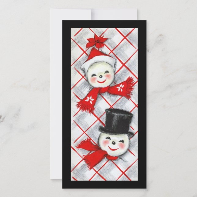 Weihnachtskarte Snowman Couple Holiday Card Feiertagskarte (Vorderseite)