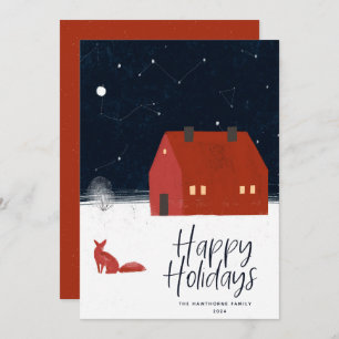 Weihnachtskarte Snowy Winter Scene Feiertagskarte