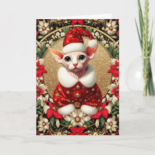 Weihnachtskarte Sphynx Cat individuell anpassbar Karte