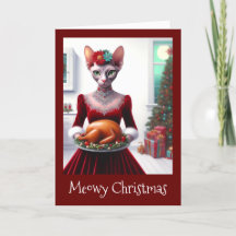 Weihnachtskarte | Sphynx Cat Lady Xmas Türkei