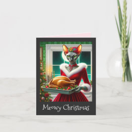 Weihnachtskarte | Sphynx Cat Lady Xmas Türkei Karte
