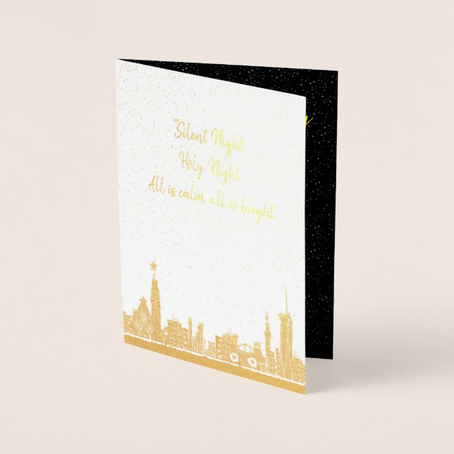 Weihnachtskarte Stille Nacht Carol Weihnachtsfolie Folienkarte (Vorderseite)