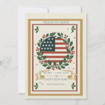 Weihnachtskarte 'Stolz, dem Militär zu dienen'