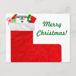 Weihnachtskarte Strumpf Postkarte