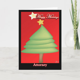 Weihnachtskarte Tree & Star Happy Holidays Anwalt Dankeskarte