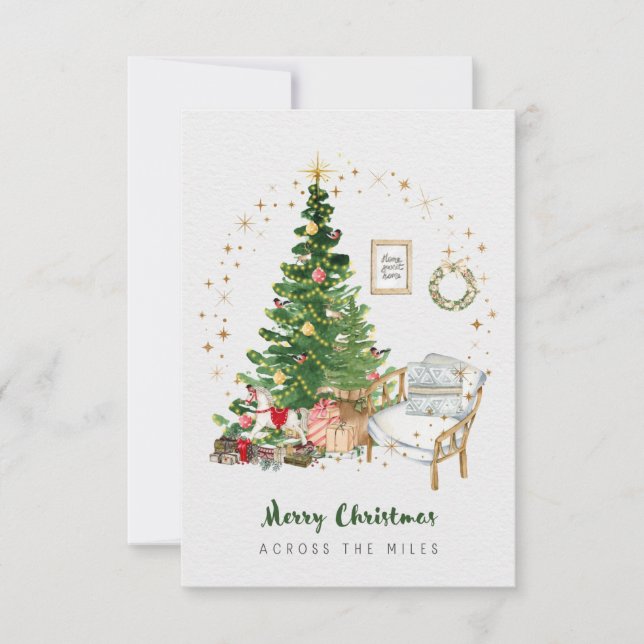 Weihnachtskarte über die Meilen 3,5 x 5" Dankeskarte (Vorderseite)