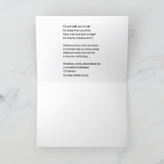 Weihnachtskarte und Gedicht Feiertagskarte