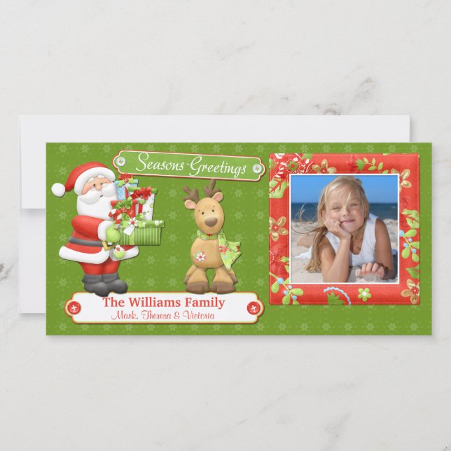 Weihnachtskarte und Weihnachtskarte des Reindeers Feiertagskarte (Vorderseite)