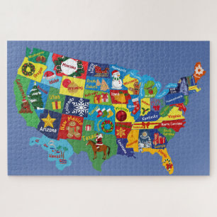 Weihnachtskarte USA Puzzle