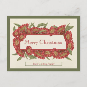 Weihnachtskarte Vintag Rote Flora Postkarte