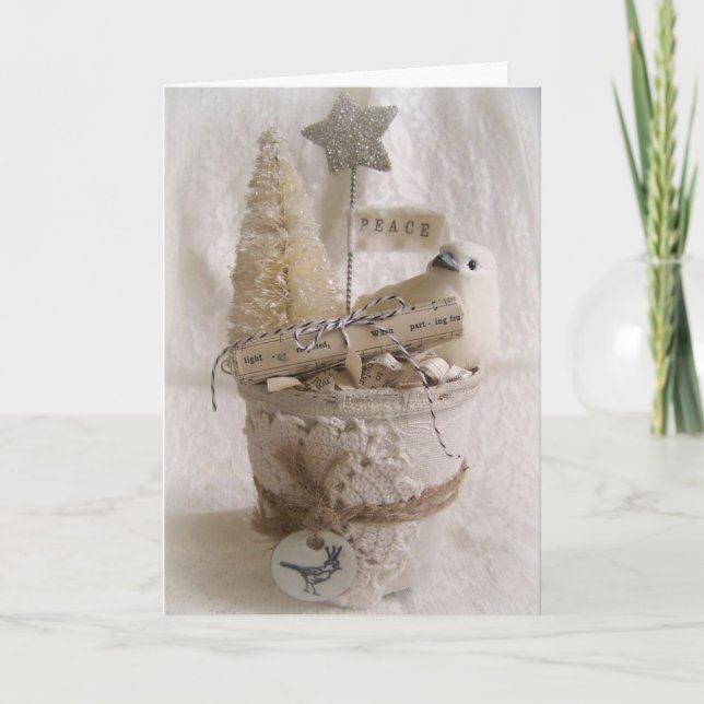 Weihnachtskarte Vintages Shabby Chic Weihnachtsdek Feiertagskarte (Vorderseite)