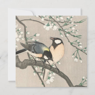 Weihnachtskarte   Vögel auf einer Holly-Branche Feiertagskarte