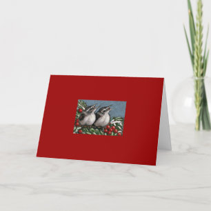 WEIHNACHTSkarte: VÖGEL: GRAFIK Feiertagskarte