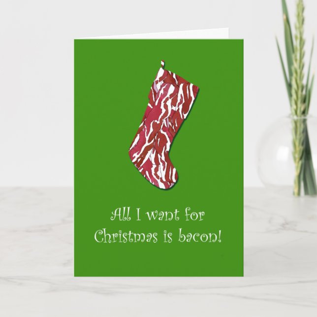 Weihnachtskarte von Bacon Feiertagskarte (Vorderseite)