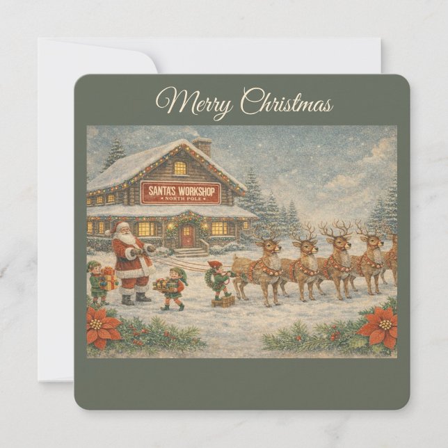Weihnachtskarte von Santas Werkstatt  ("Merry Christmas Card")