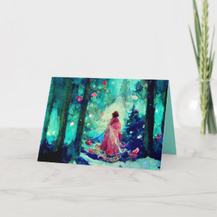 Weihnachtskarte Wasserfarbe im Stil von Alphonse M Karte