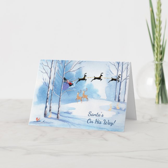 Weihnachtskarte, Weihnachten ist unterwegs (Vorderseite)