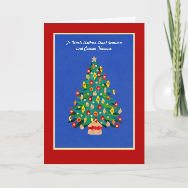 Weihnachtskarte - Weihnachtsbaum Feiertagskarte (Vorderseite)