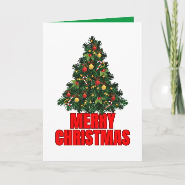 Weihnachtskarte, Weihnachtsbaum Grußkarte Einladung (Vorderseite)
