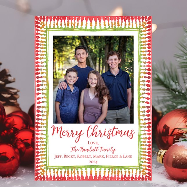 Weihnachtskarte, Weihnachtsfeiertag, rot/grün gest Feiertagskarte (Von Creator hochgeladen)