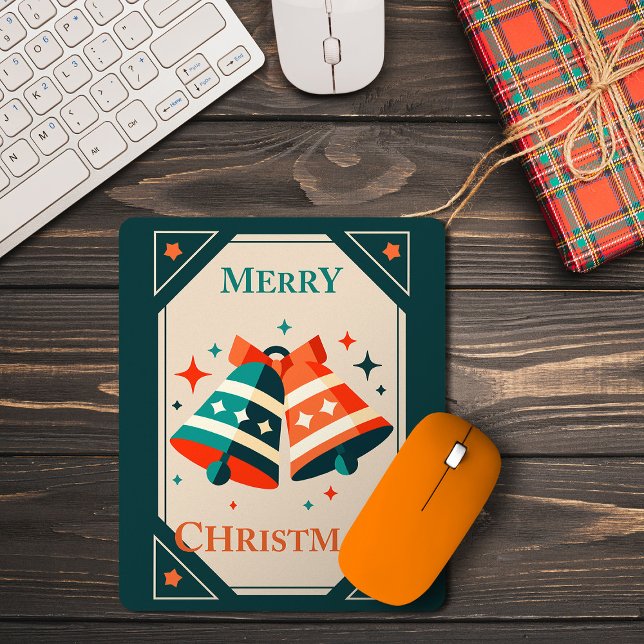 Weihnachtskarte - Weihnachtsklingeln und Sterne Mousepad (Von Creator hochgeladen)