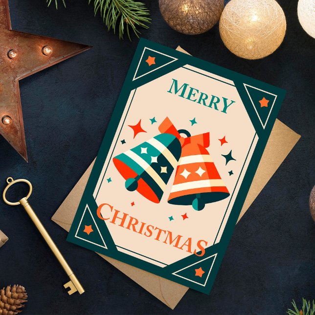 Weihnachtskarte - Weihnachtsklingeln und Sterne Postkarte (Von Creator hochgeladen)