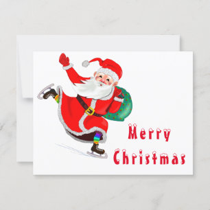 Weihnachtskarte Weihnachtsmann mit Geschenken