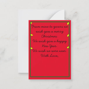 Weihnachtskarte - weit weg mitteilungskarte