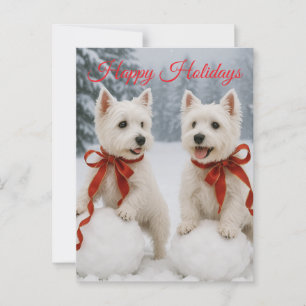 Weihnachtskarte Westie - Weihnachtskarte Postkarte