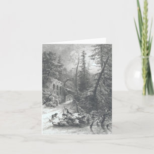 Weihnachtskarte WINTER WALD (1871) Feiertagskarte