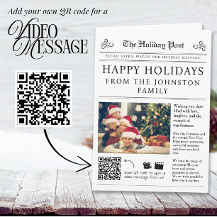 Weihnachtskarte Zeitungs-QR-Code Karte