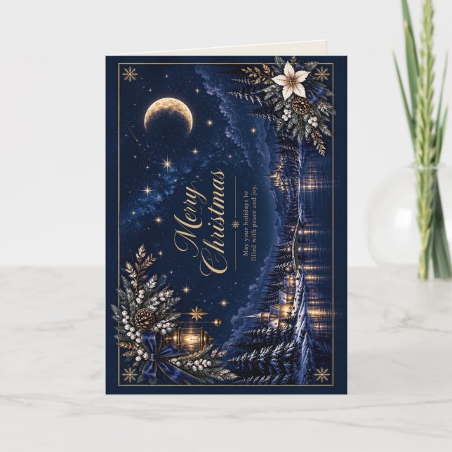 Weihnachtskarte zum Mitternachtwinter Feiertagskarte (Vorderseite)