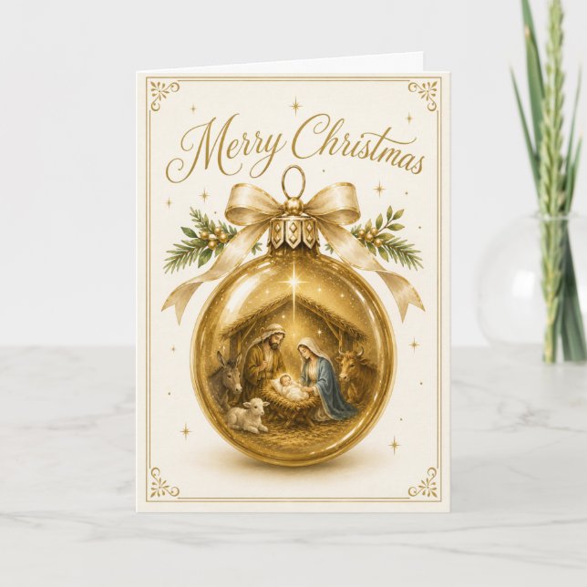 Weihnachtskarte zur Geburt Jesu Feiertagskarte (Vorderseite)