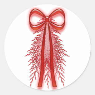 Weihnachtskarten-Aufkleber für Red Holiday Design Runder Aufkleber