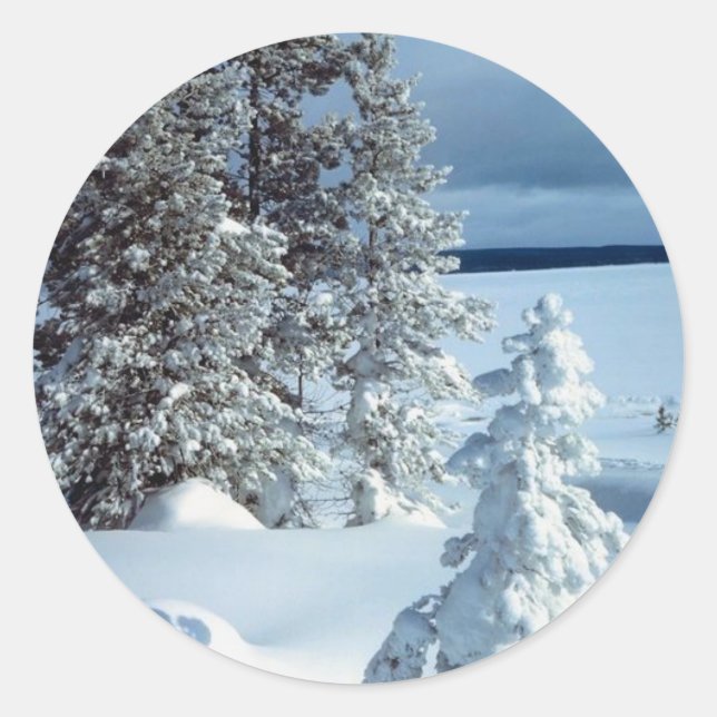 Weihnachtskarten-Aufkleber Runder Aufkleber (Vorderseite)